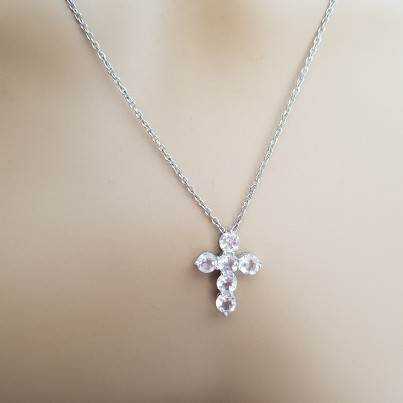 925 Sterling Silver Easter Cross Necklace - Picture 7 of 8